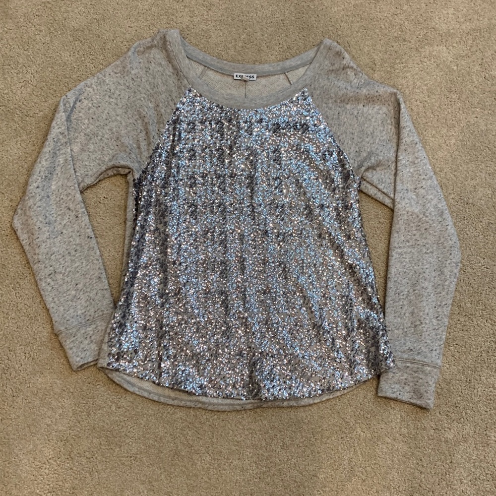 NWT! Express gray sparkle sweater